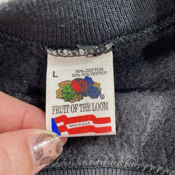 VTG Fruit of the Loom Sweatshirt Florida Gator Black Graphic Print Size Large - Picture 7 of 9